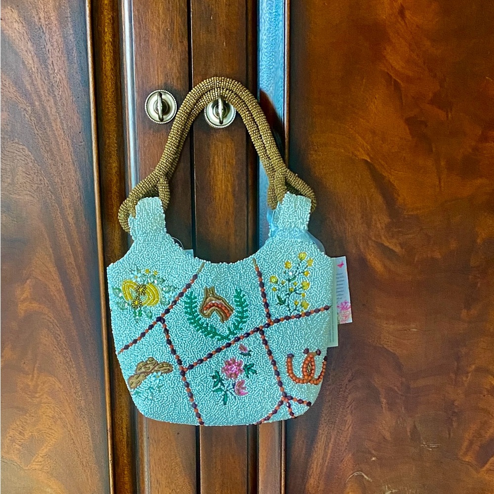 RARE Beaded Floral Horse Theme Patchwork Shoulder Bag-Nashville Ready